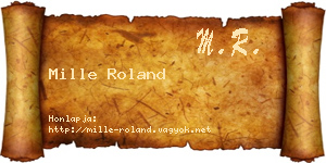 Mille Roland névjegykártya